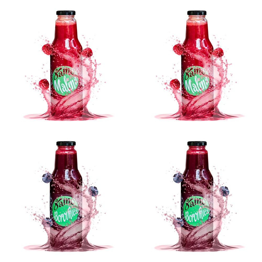 paket sok od maline i sok od borovnice mix 4x 0,75l